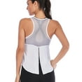 thumbnail image 1 of LELINTA Womens Workout Clothes Mesh Yoga Tops Exercise Gym Shirts Running Tank Tops, White, S-XL, 1 of 8