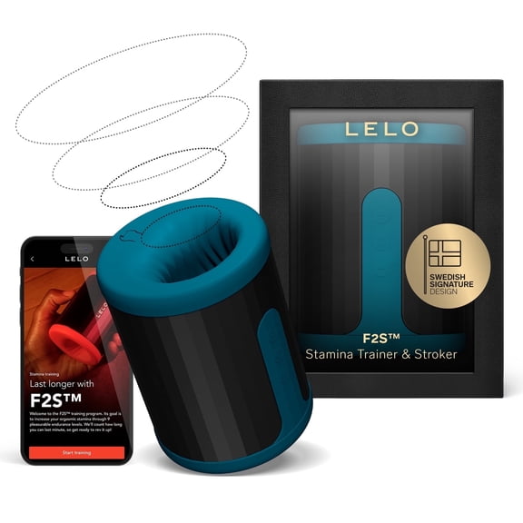 LELO F2S Stroker For Men And Stamina Trainer App Connected With 14 Pleasure Settings, Teal