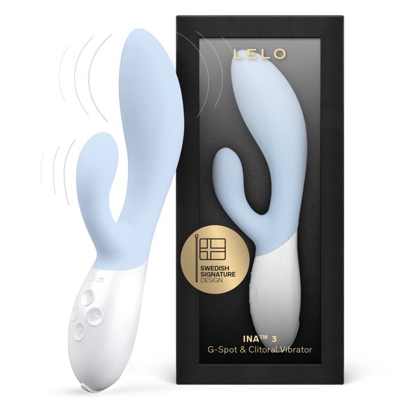LELO INA 3 Rabbit Vibrator with 10 Settings Clitoral and G Spot Toy for Women, Seafoam