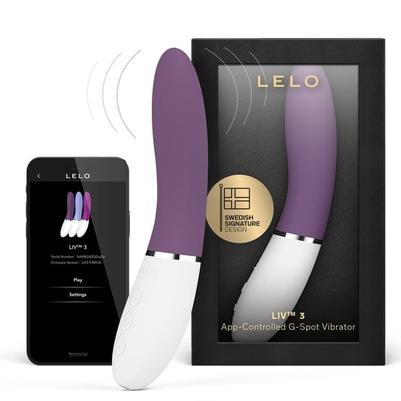 LELO LIV 3 G Spot Vibrator 8 Settings App Controlled Silicone for Women, Plum