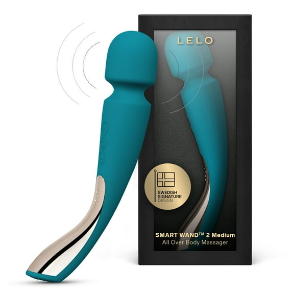 LELO SMART WAND 2 Medium Vibrating Wand Massager With 10 Pleasure Settings, Ocean Blue