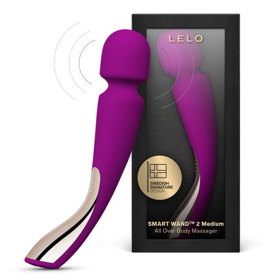 LELO SMART WAND 2 Medium Vibrating Wand Massager With 10 Pleasure Settings, Deep Rose