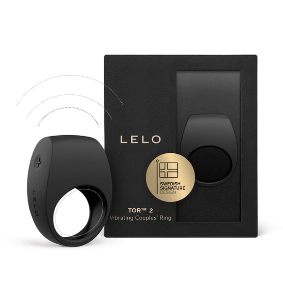 LELO TOR 2 Couples Vibrating Penis Ring Waterproof Rechargeable Handsfree Silicone, Black