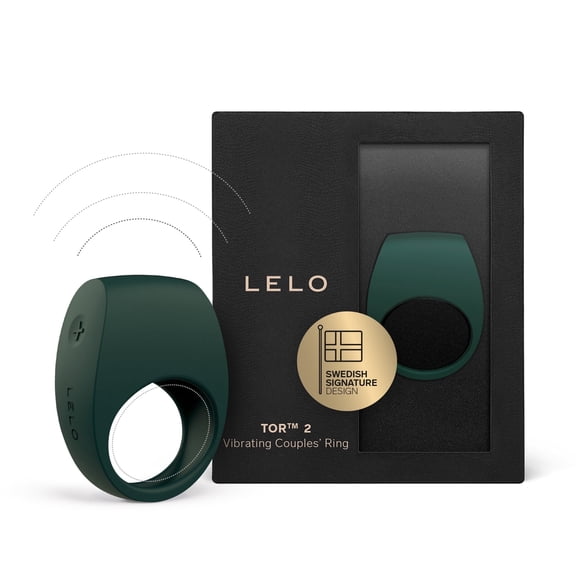 LELO TOR 2 Couples Vibrating Penis Ring Waterproof Rechargeable Handsfree Silicone, Green