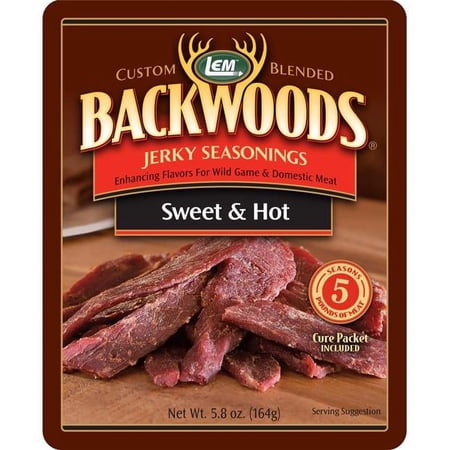 LEM 5.8 oz Backwoods Sweet & Hot Jerky Seasoning Boxed - Pack of 6