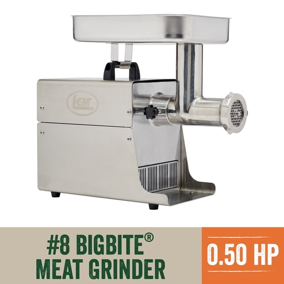LEM Products BigBite #8 Electric Meat Grinder, 0.50 HP Stainless Steel Machine