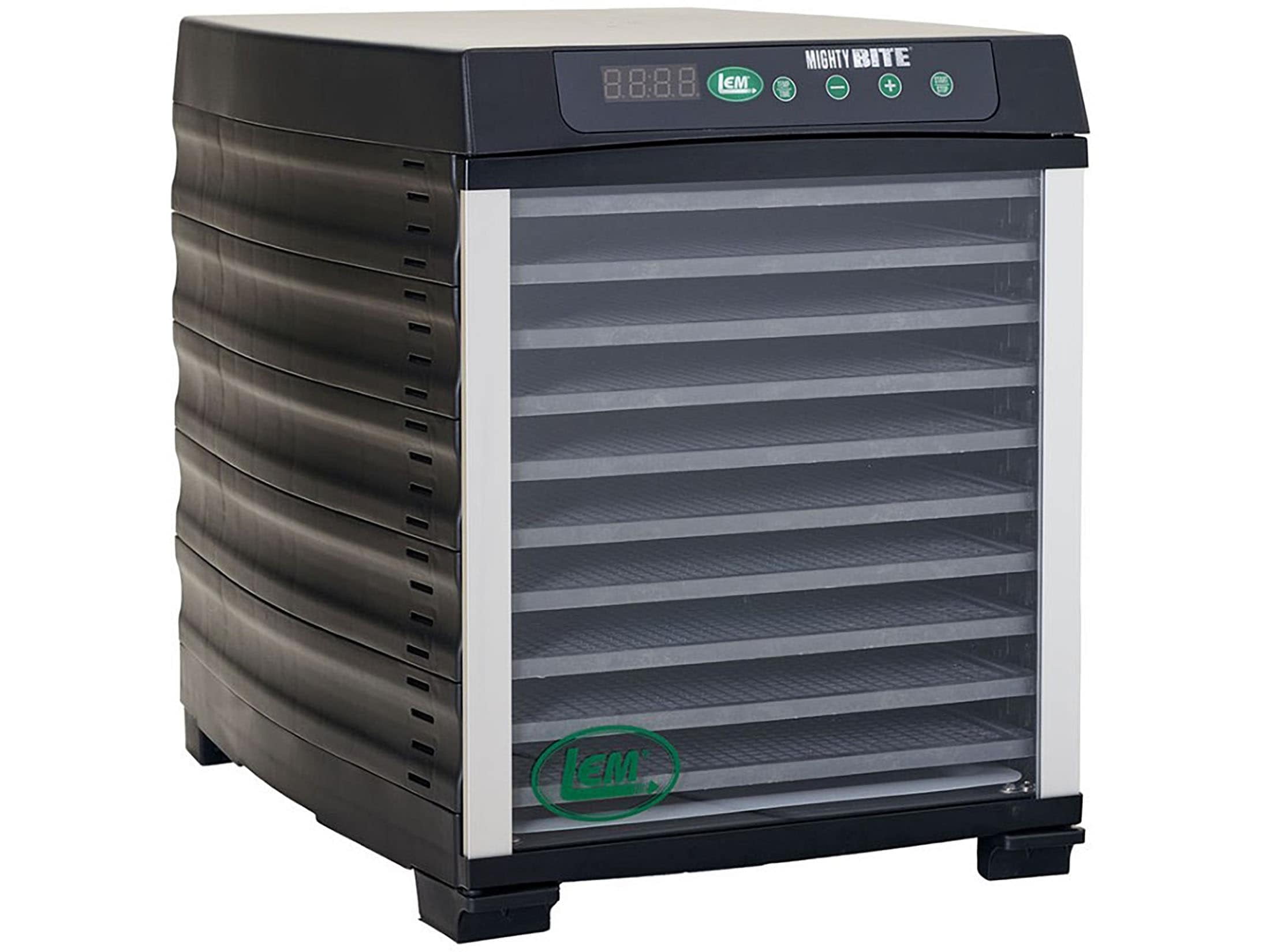 MightyBite 10-Tray Black Polypropylene Food Dehydrator with Digital Timer