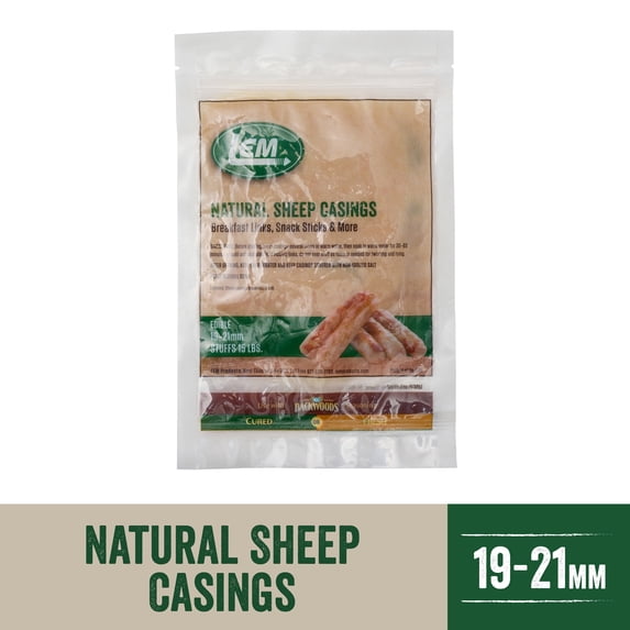 LEM Products Natural Sheep Sausage Casings 19–21mm, Stuffs 15 Pounds