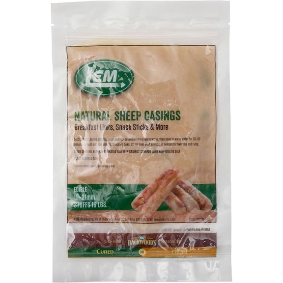 LEM Natural Sheep Sausage Casings - Edible, 19-21mm - Stuffs 15 lbs Meat