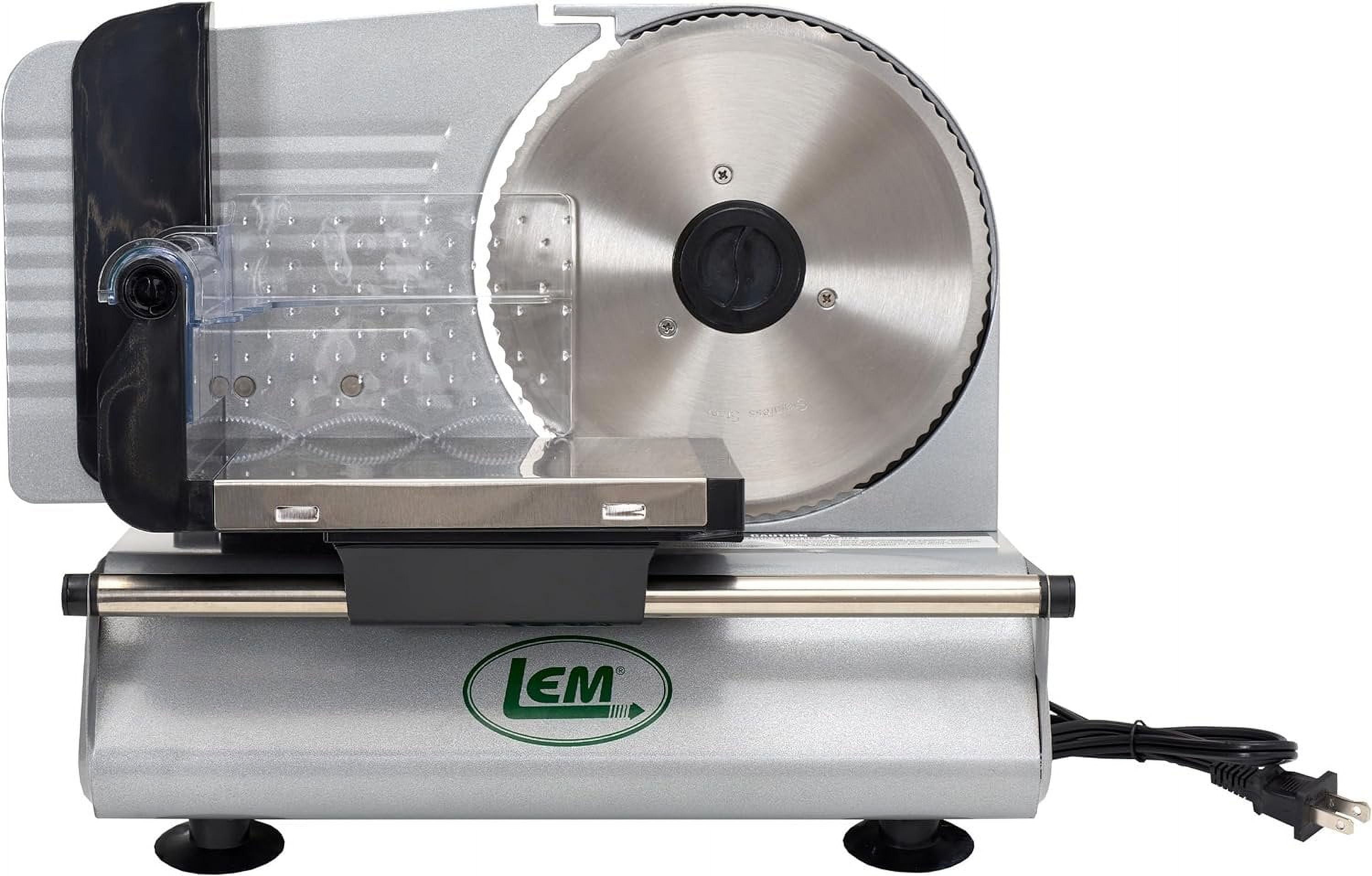 LEM Silver 7.5 Inch Electric Meat Slicer with Stainless Steel Blade