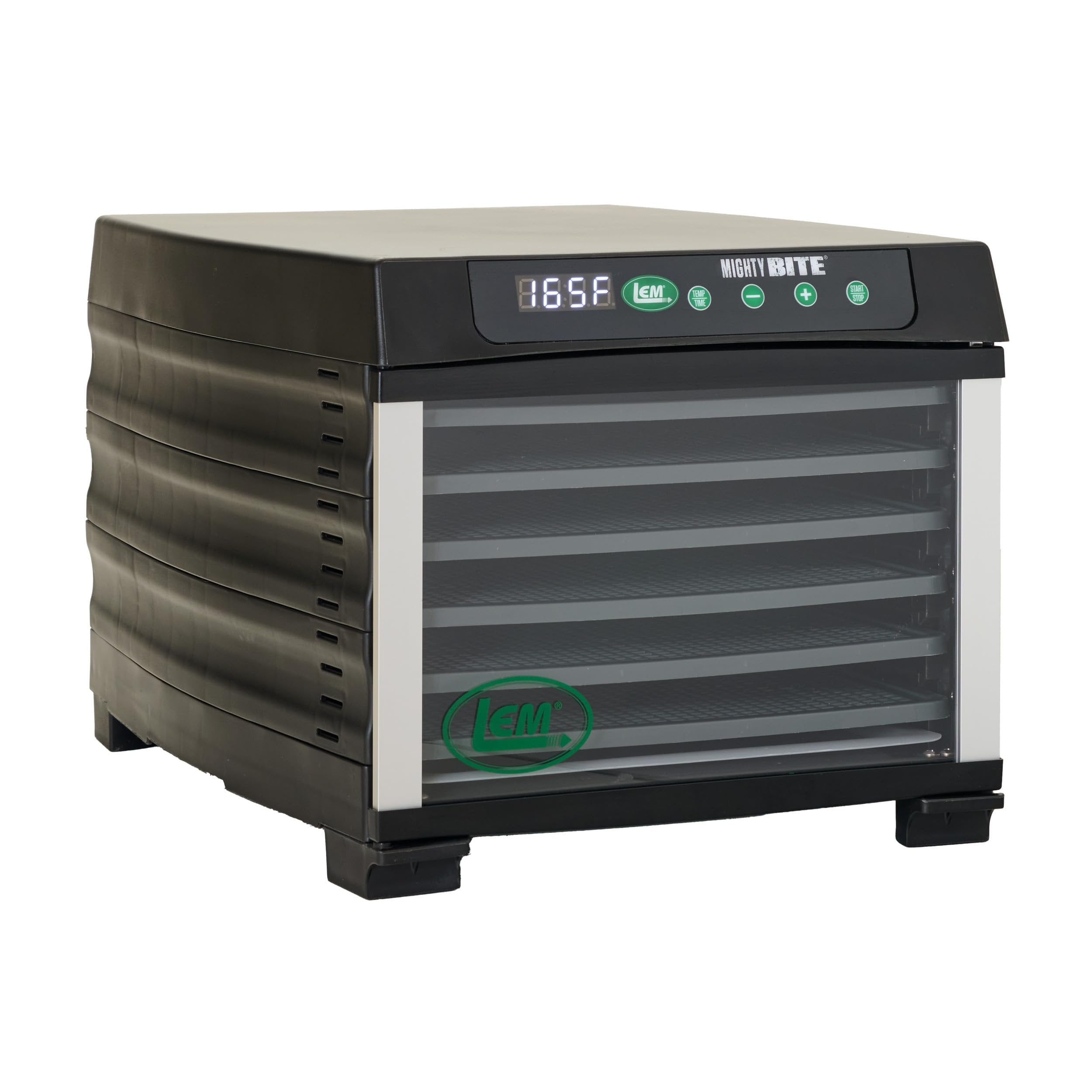 MightyBite 6-Tray Black Polypropylene Food Dehydrator with Timer