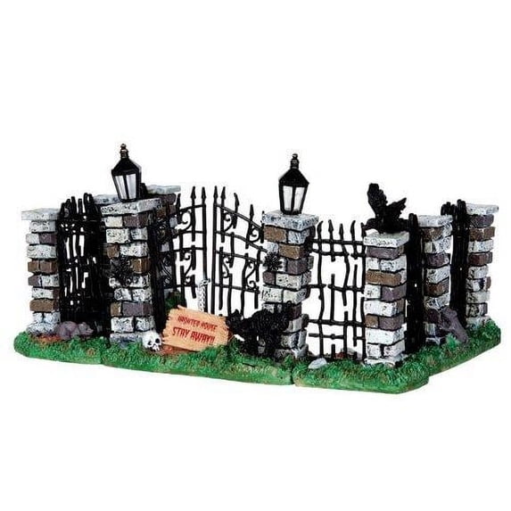 Lemax Spooky Iron Gate & Fence #34606 NIB