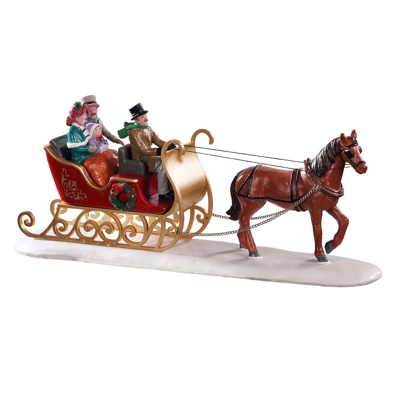 Lemax The Runaway Sleigh #54453 - Animated Christmas Village Decoration With Adapter