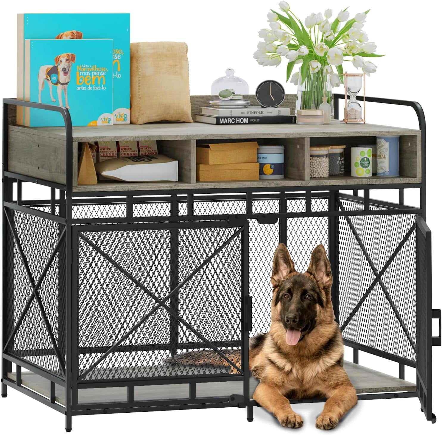 Photo inspiration: Pet Crates With Decorative Design Reference: Lemberi Dog Crate Furniture Large Breed Wodeen Large Dog Kennel