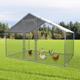 thumbnail image 1 of Vitesse Metal Chicken Coop Spire Roofed Walk in Chicken Run Cage for 6 Chickens, Galvanized Rabbits Duck and Coops,Chicken Pen with Waterproof Cover for Outdoor,Backyard and Farm, 1 of 7