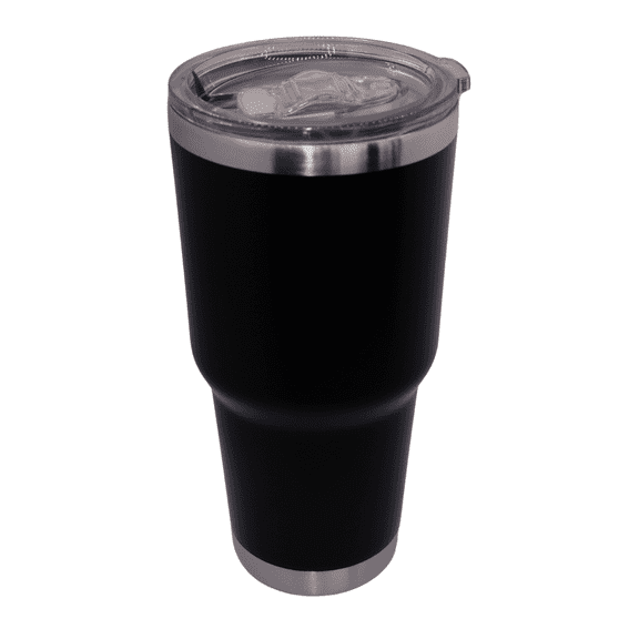 LEMENS 30 oz. Double Walled Stainless Steel Vacuum Insulated Travel Coffee and Cold Drink Cup/Mug/Tumbler Great Gift Idea. (Black)