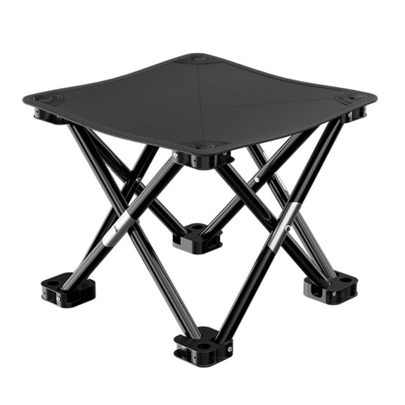 LEMESMALL Folding Stool Extra Large Black Portable Camping Chair for Hiking, Fishing and Travel