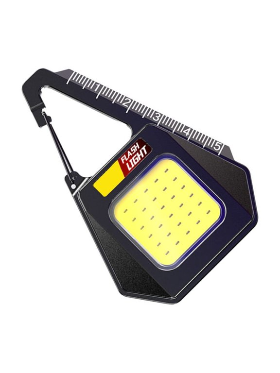 Keychain Light, Triangle LED Pocket Lamp with Measuring Tape, Rechargeable Multi-Function Light, for Camping