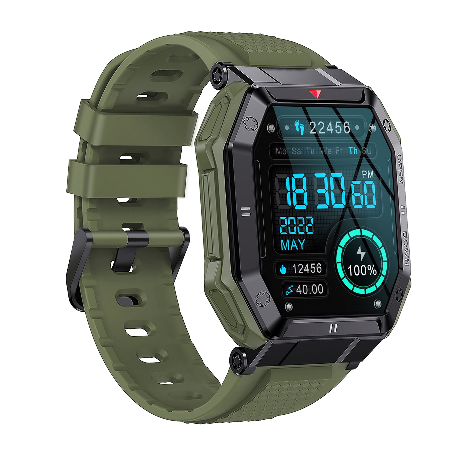 LEMFO K55 Smart Watch 1.85 IPS Full Touch Screen Sturdy Body BT Call 24 Modes 20 Days Standby Message Reminder Compatible with Android iOS Walmart