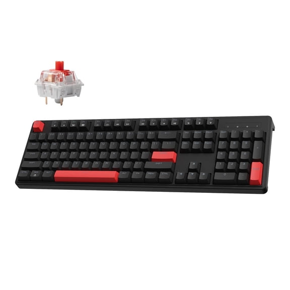 LEMOKEY X3 Wired Mechanical Gaming Keyboard, 100% Layout with QMK/VIA Programmable Keyboard, Red SwitchRed Backlit for Windows
