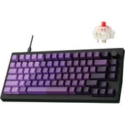 LEMOKEY X4 QMK Wired Mechanical Keyboard, 75% Layout South-Facing Red Backlit, Side-Printed Double-Shot PBT Keycaps with Linear Red Mechanical Switch for Windows