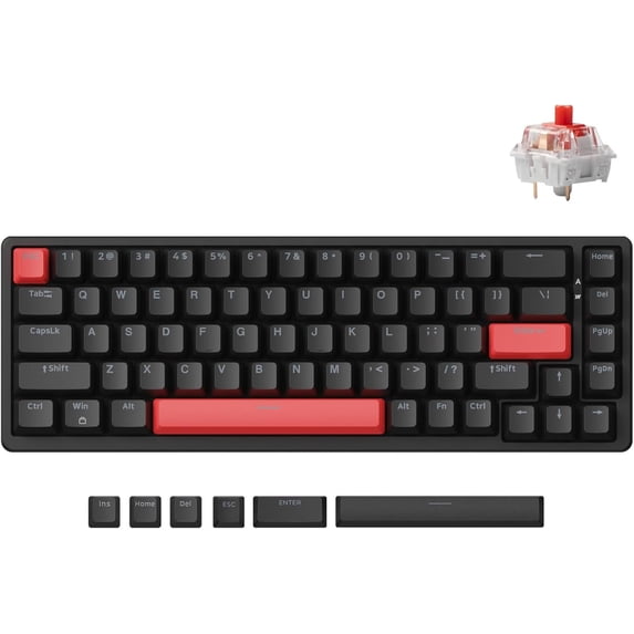 Linearlayout Keyboard LEMOKEY X6 Wired Mechanical Keyboard, QMK Programmable 65% Layout with ...