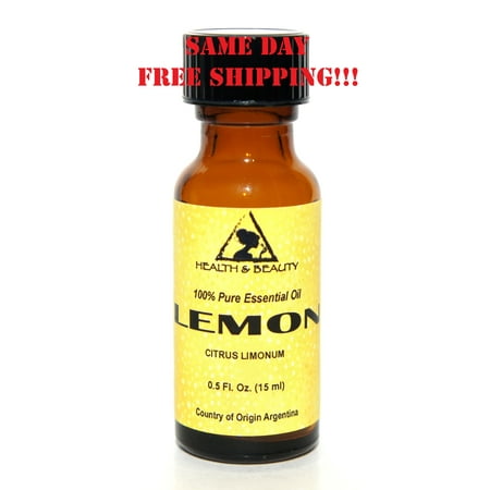 LEMON ESSENTIAL OIL AROMATHERAPY 100% PURE NATURAL GLASS BOTTLE 0.5 OZ, 15 ml