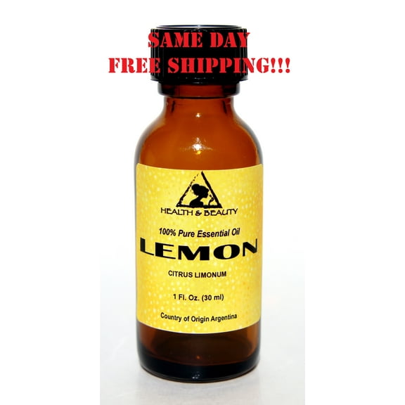 LEMON ESSENTIAL OIL AROMATHERAPY 100% PURE NATURAL GLASS BOTTLE 1 OZ, 30 ml