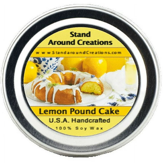 LEMON POUND CAKE TIN 4-OZ. ALL NATURAL SOY CANDLE