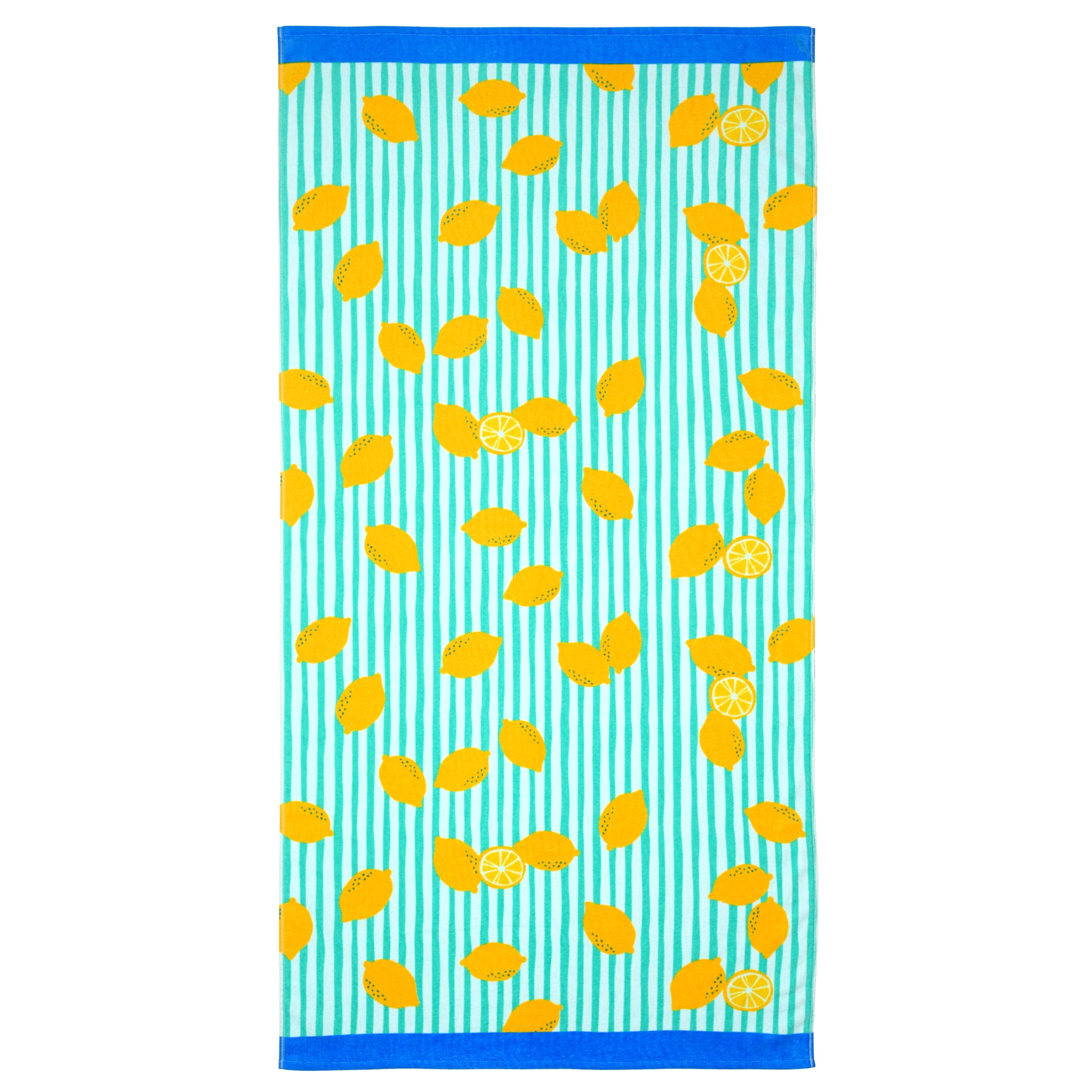 Mainstays Summer Vibes Beach Towel, 72 x 36 in, Lemon Stripe