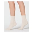 thumbnail image 1 of LEMON Womens Pink Solid Ribbed Casual Crew Socks, 1 of 1