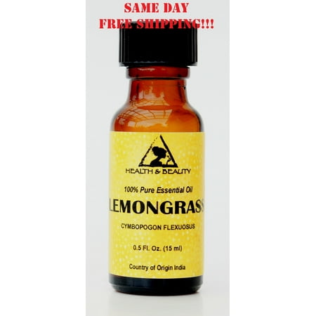 LEMONGRASS ESSENTIAL OIL AROMATHERAPY NATURAL 100% PURE GLASS BOTT 0.5 OZ, 15 ml