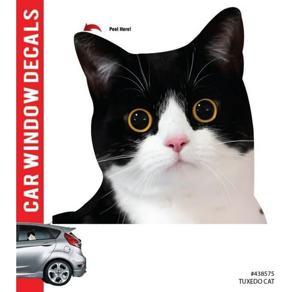 LEMONSODA Car Window Decal - 3D - (Tuxedo Cat)
