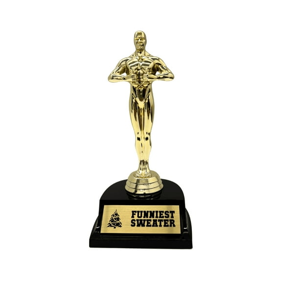 LEMONSODA Christmas Sweater Award Party Trophies, 7 inches (Funniest Sweater)