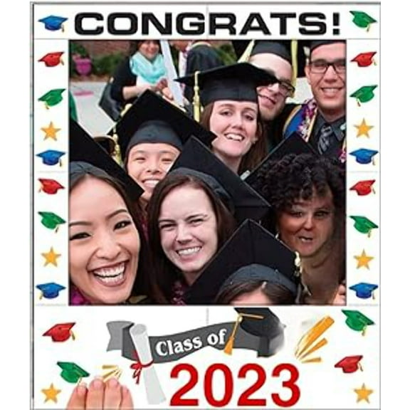 LEMONSODA Congrats! Class of 2023 Graduation Photo Booth Selfie Frame 35 X 30 Inches