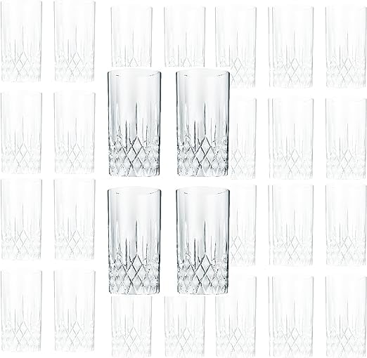 LEMONSODA Crystal Cut Tom Collins Glasses (Set of 32) [2100]