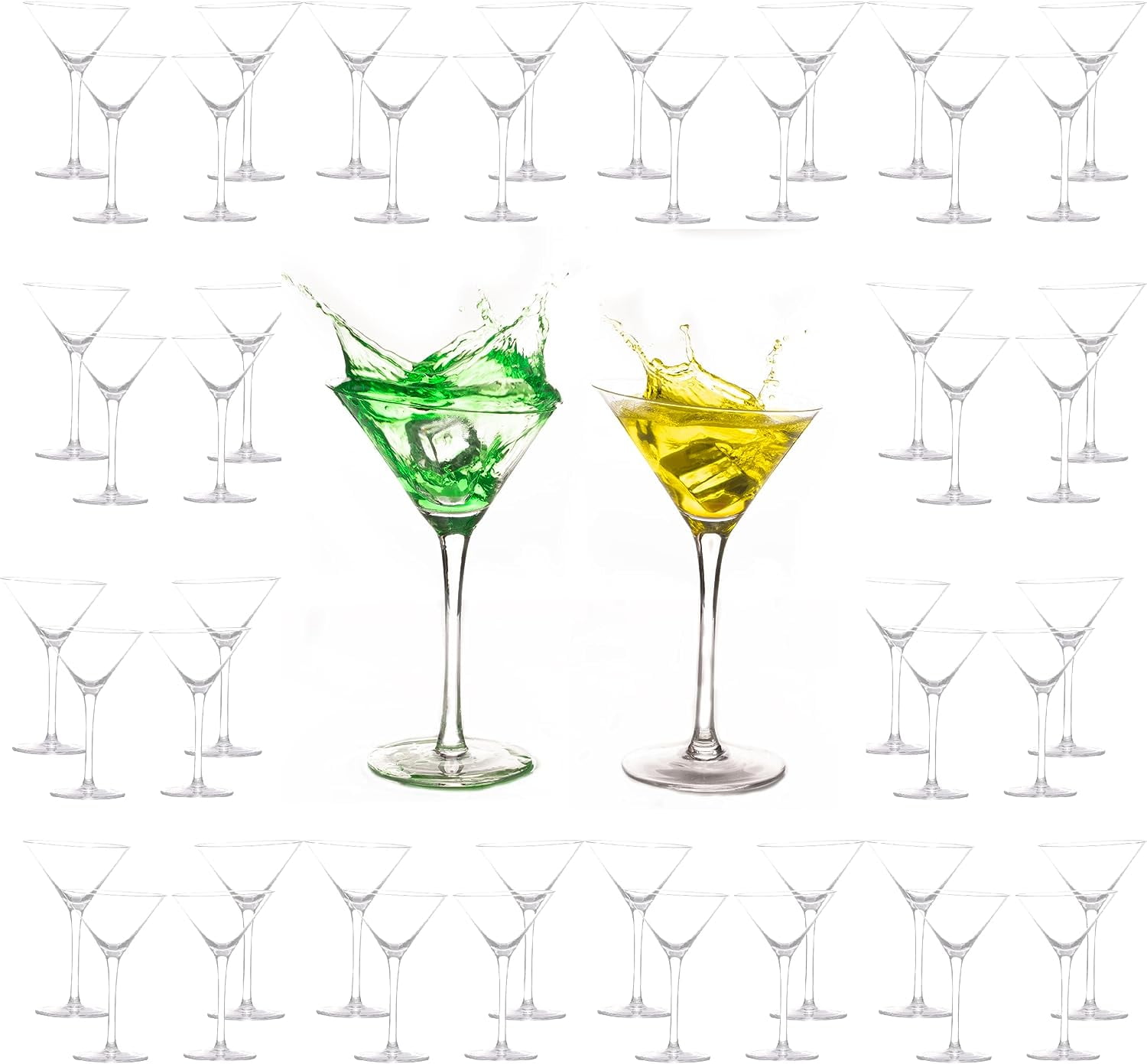 LEMONSODA Slanted Martini Glasses Set of 4 Crystal Clear Martini Glass
