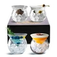 thumbnail image 1 of LEMONSODA Stemless Martini Glasses with Chiller - Elegant Cocktail Glass Set with Cavier Server Bowl - Beautiful Bar Martini Gift Set for Margarita, Cosmopolitan, Manhattan Cocktails (Set of 4), 1 of 9