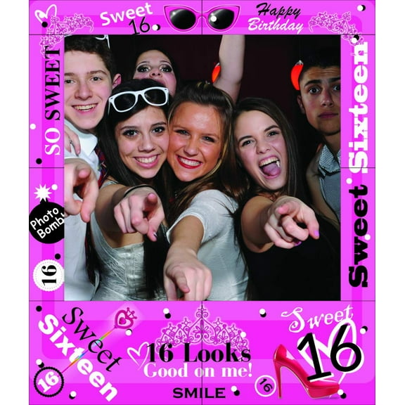 LEMONSODA Sweet Sixteen Party Photo Frame Prop 35 x 30 Inches