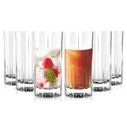 LEMONSODA Tom Collins Glasses Set of 6 (Traze Tom Collins) Crystal Cut Collins Glass Holds 350 ML/ 11.5 Oz Elegant Crystal Clear Glass Set