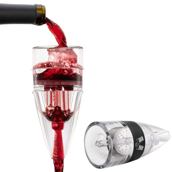 LEMONSODA Wine Aerator Pourer with Wine Vacuum Stopper - Classic Diffuser Spout - Instant Wine Aerators with No Spill Stand - Portable Wine Decanter