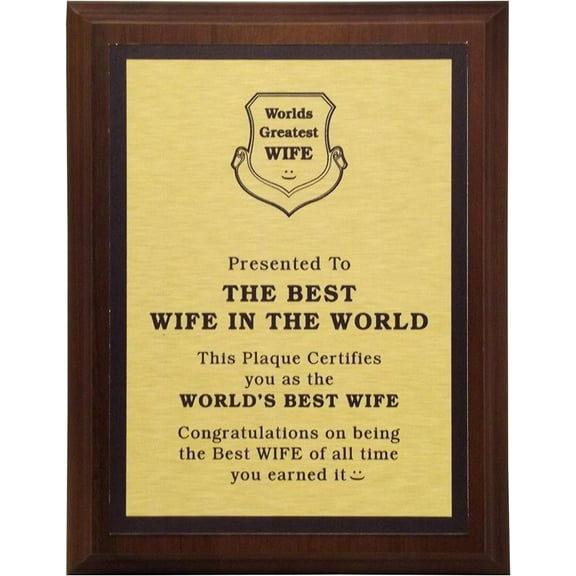 LEMONSODA World's Greatest Plaque (Best Wife in The World) - Gold