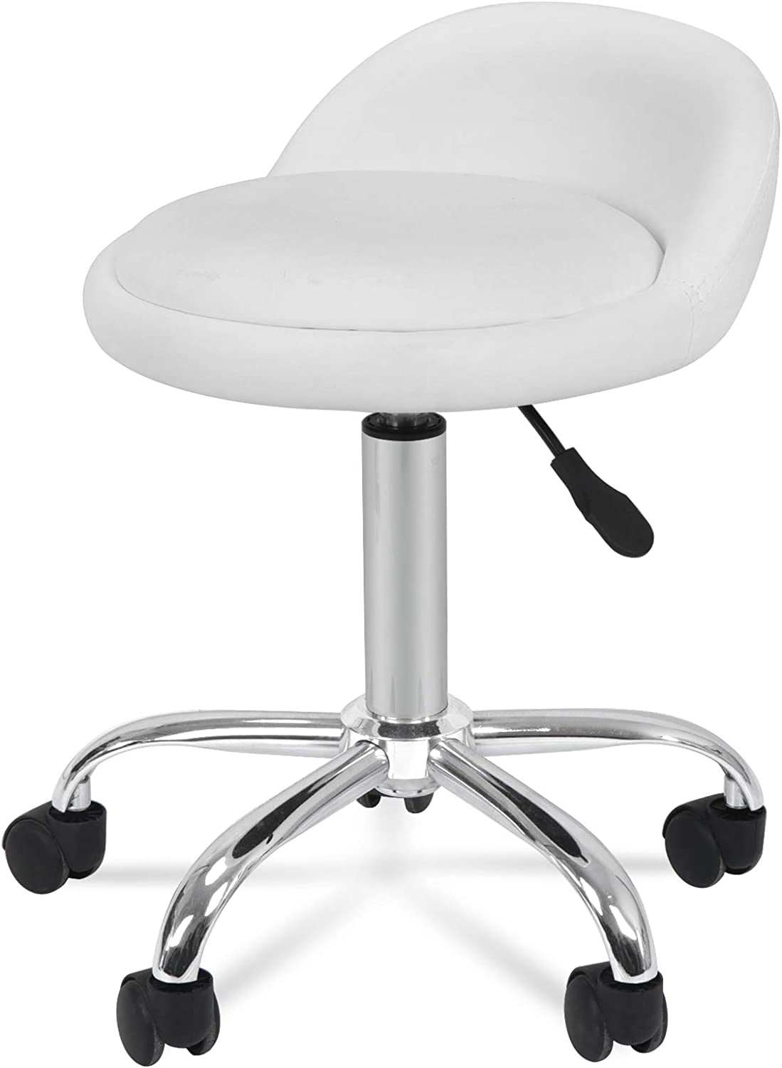 LEMY Rolling Stool Height Adjustable with Back, Swivel Spa Salon Work ...