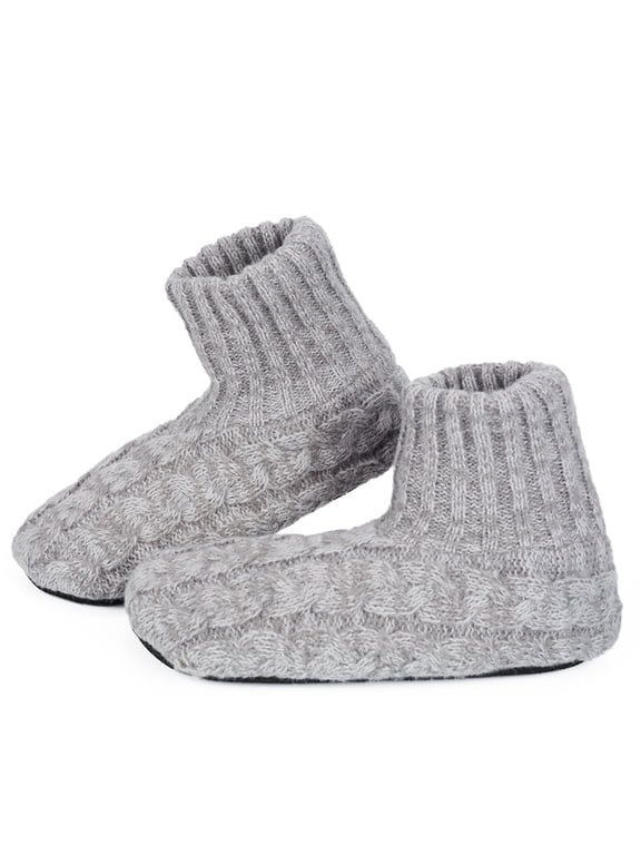 Womens Fuzzy Slipper Socks with Grippers Winter Warm Indoor Sherpa Lined House Shoes