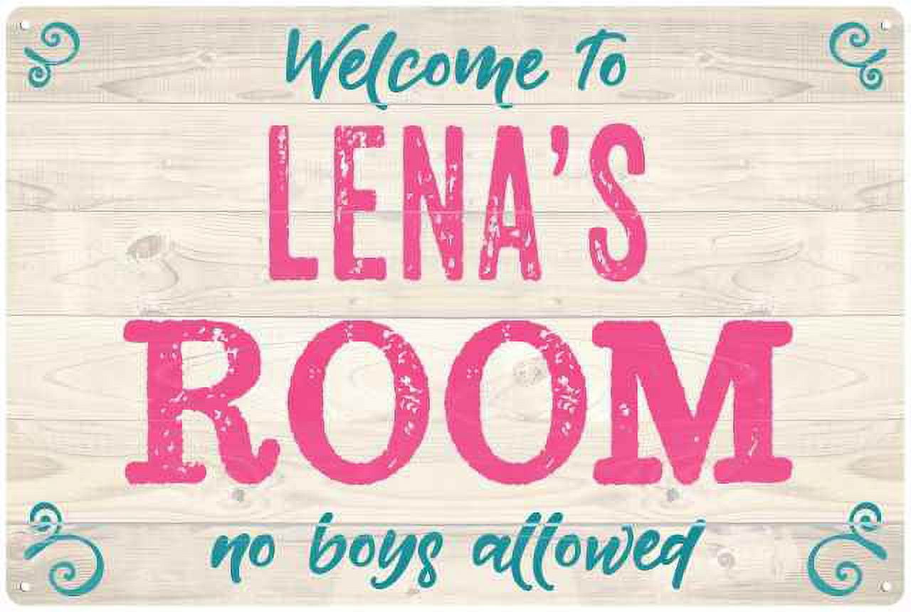 LENA'S Room Kids Bedroom Sign 8x12 Metal Sign 208120089304 - Walmart.com