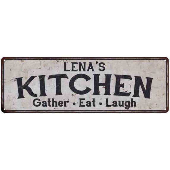 LENA's Kitchen Rustic Chic Decor Gift 8x24 Sign 108240051073