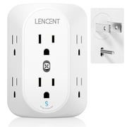 LENCENT Multi Outlet Extender,2 Prong Plug outlet adapter Wall Power Surge Protector,2 to 3 Prong Grounding Outlet Adapter, Mountable Wall Tap for Non-Grounded Outlets