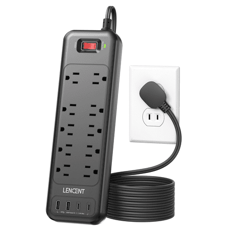 LENCENT Power Strip Surge Protector 2 Prong Extension Cords for Indoor 6ft, 2 to 3 Prong outlet plug Adapter,10 Outlets & 4 USB Ports, Wall Mountable, Ideal for Non-Grounded Outlets price history and forecast - LENCENT WSS-610-4U