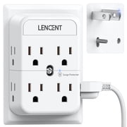 LENCENT 2 to 3 Prong Outlet Adapter,Wall multi outlet Extender,Plug Splitter Tap for Non-Grounded with 8 Outlets in Old House Hotel Dorm