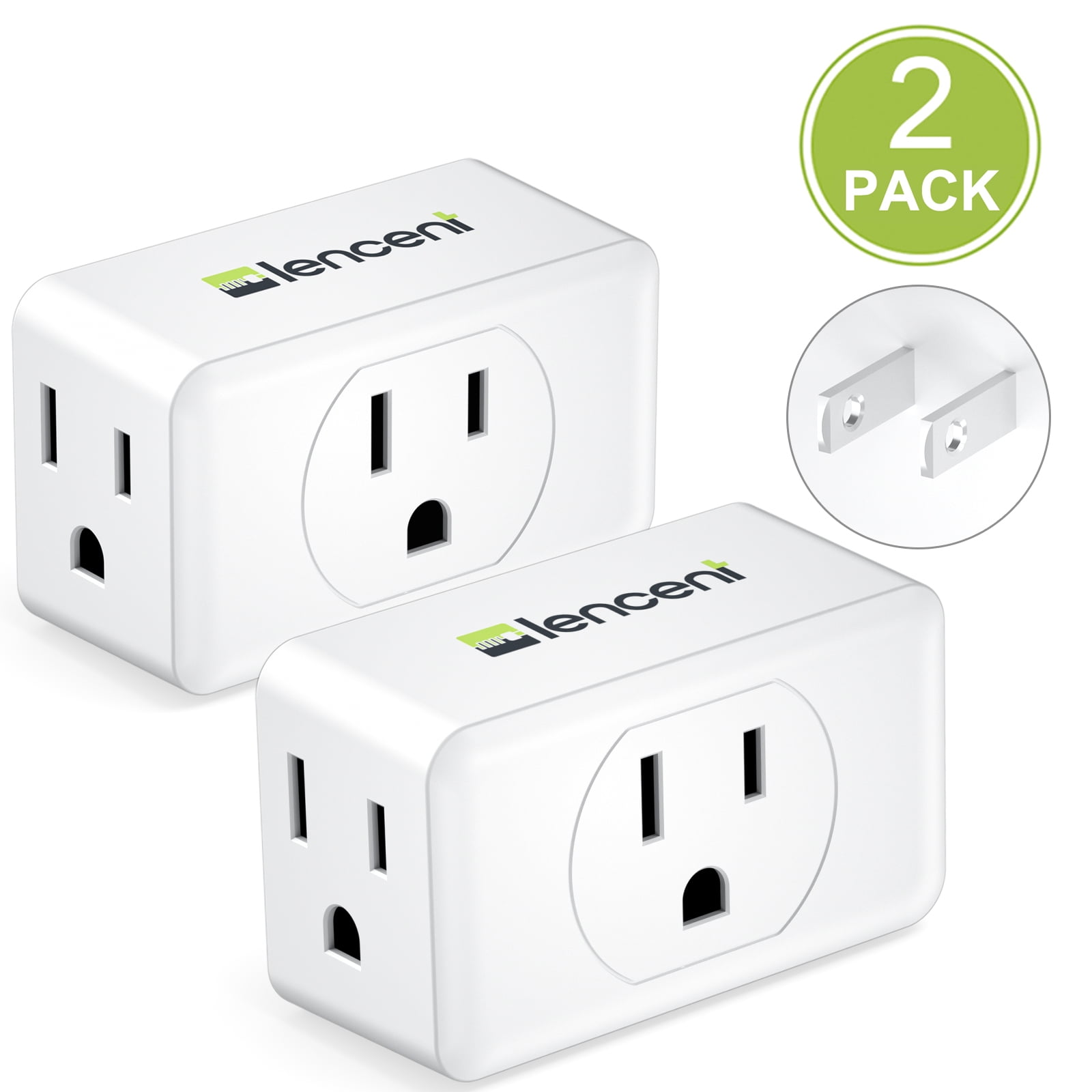 LENCENT 3 to 2 Prong Adapter, Multi Plug Outlet Extender, Electrical